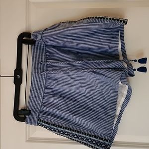 Stripped cotton shorts